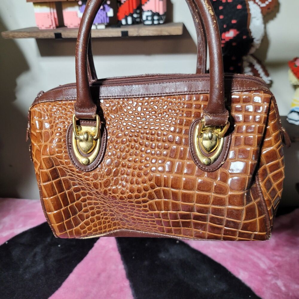 La Covina Split Leather Handbag - image 3